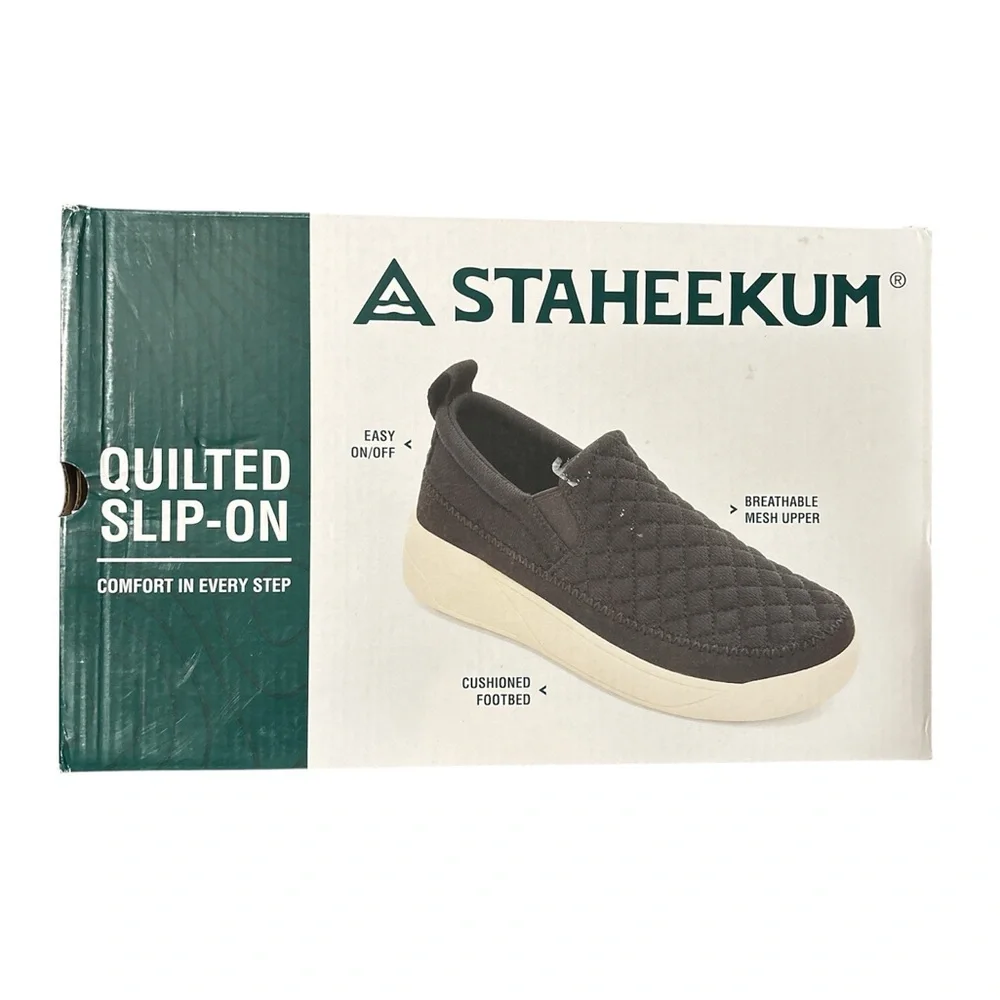 Staheekum Women's Black Quilted Slip-On Shoes - Size 9